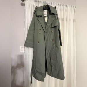 Abercrombie Olive Green Trench Coat